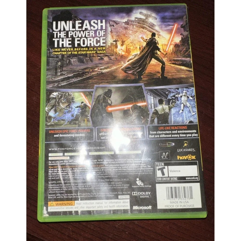 Star Wars The Force Unleashed II 2 (Microsoft Xbox 360) CIB w/ Manual & DIsc